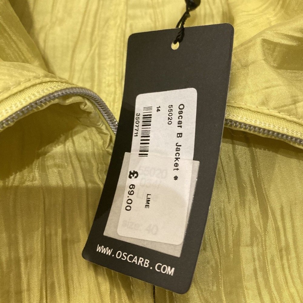 BNWT Oscar B lightweight Crinkled Blazer sporty biker Jacket - Picture 9 of 12